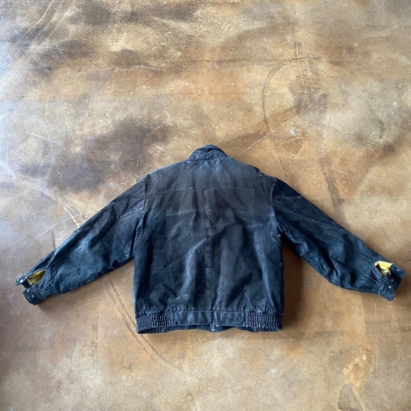 VTG 80s Distressed Trashed Cropped Suede Leather Jacket - Picture 2 of 10